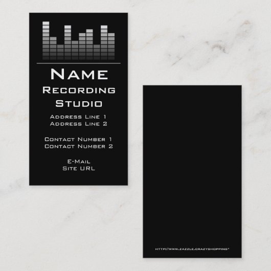 Business Card Recording Studio Visitenkarte (Vorne/Hinten)