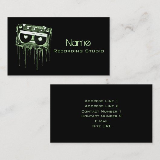 Business Card Recording Studio Visitenkarte (Vorne/Hinten)