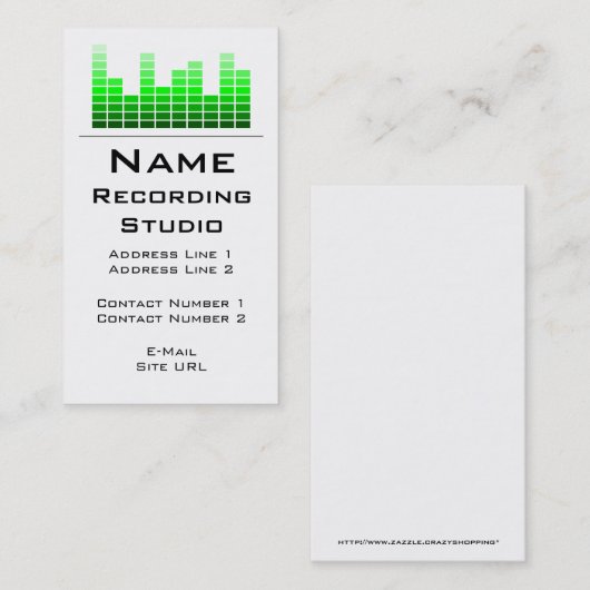 Business Card Recording Studio Visitenkarte (Vorne/Hinten)