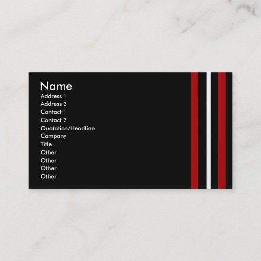 Business Card Red Schwarz-weiß Visitenkarte (Vorderseite)