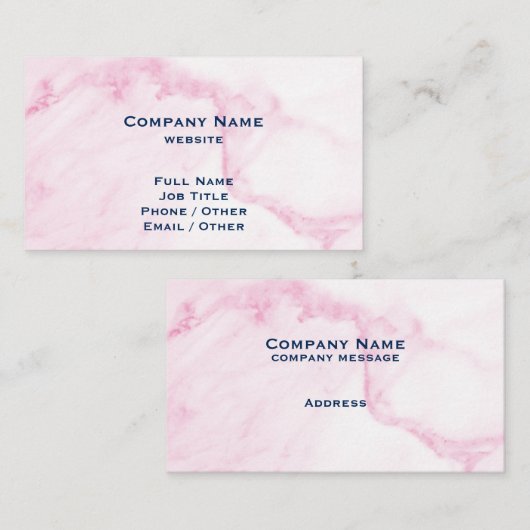 Business Card Rosa Marmor Visitenkarte (Vorne/Hinten)