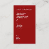 Business Card Santa Miete Service Anzug für Party Visitenkarte (Rückseite)
