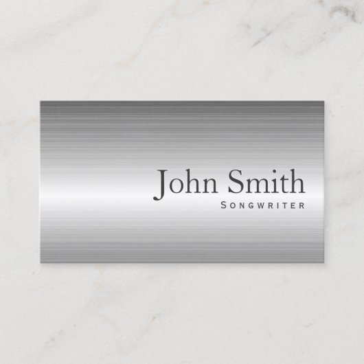 Business Card schlicht Steel Metal Songwriter Visitenkarte (Vorderseite)