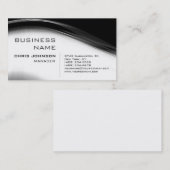 Business Card Schwarz/Weiß-Grau-Charming-Manager Visitenkarte (Vorne/Hinten)