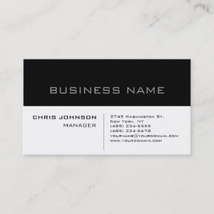 Business Card Schwarz/Weiß-Grau-Charming-Manager Visitenkarte
