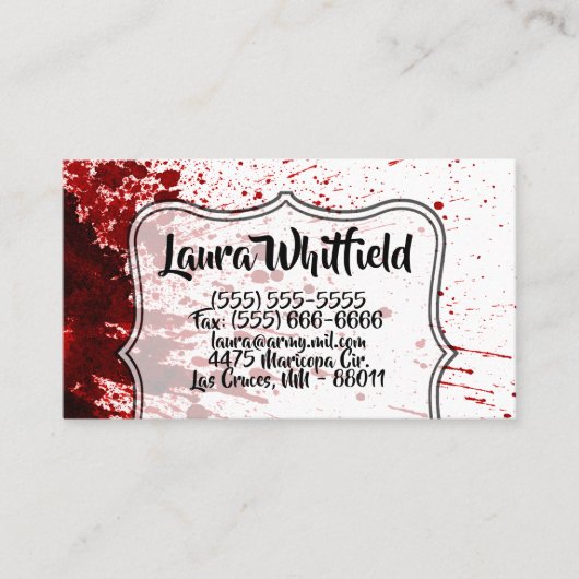Business Card Spritzer Vampire Gothic Horror Visitenkarte (Vorderseite)