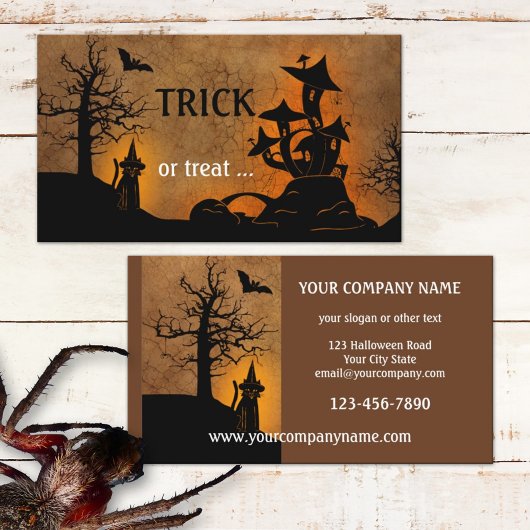 Business Card Spuk House Halloween-Party Visitenkarte