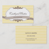 BUSINESS CARD stilvolle elegante Butter gelb braun Visitenkarte (Vorne/Hinten)