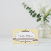 BUSINESS CARD stilvolle elegante Butter gelb braun Visitenkarte (Stehend Vorderseite)