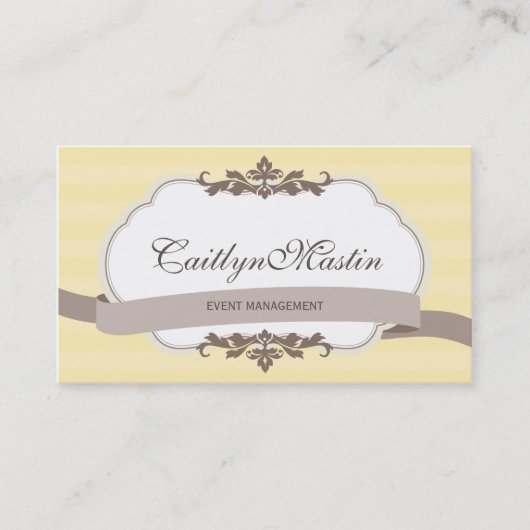 BUSINESS CARD stilvolle elegante Butter gelb braun Visitenkarte (Vorderseite)