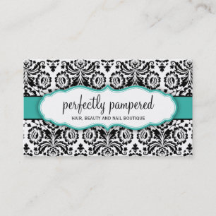 BUSINESS CARD Stilvolle schwarze Jade-Damast-Smara Visitenkarte