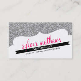 BUSINESS CARD Stilvoller Glitzer funkeln silber pi Visitenkarte