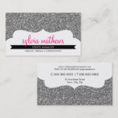 BUSINESS CARD Stilvoller Glitzer funkeln silber pi Visitenkarte (Vorne/Hinten)