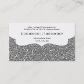 BUSINESS CARD Stilvoller Glitzer funkeln silber pi Visitenkarte (Rückseite)