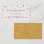 BUSINESS CARD stilvoller Konfetti Pink Gold Glitze Visitenkarte (Vorne/Hinten)
