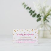 BUSINESS CARD stilvoller Konfetti Pink Gold Glitze Visitenkarte (Stehend Vorderseite)