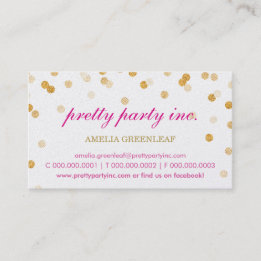BUSINESS CARD stilvoller Konfetti Pink Gold Glitze Visitenkarte