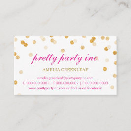 BUSINESS CARD stilvoller Konfetti Pink Gold Glitze Visitenkarte