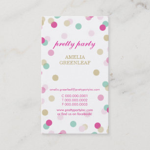 BUSINESS CARD stilvolles Konfetti Pink Minze Gold Visitenkarte