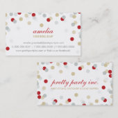 BUSINESS CARD :: stilvolles Konfetti rotes Silberg Visitenkarte (Vorne/Hinten)