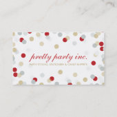 BUSINESS CARD :: stilvolles Konfetti rotes Silberg Visitenkarte (Rückseite)