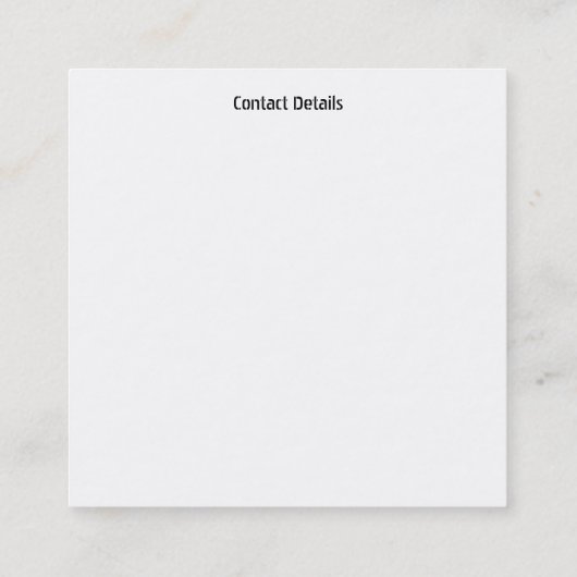 Business Card style and design Quadratische Visitenkarte (Rückseite)