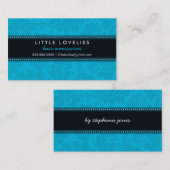 BUSINESS CARD trendy blüh aqua blue black Visitenkarte (Vorne/Hinten)