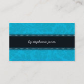 BUSINESS CARD trendy blüh aqua blue black Visitenkarte (Rückseite)