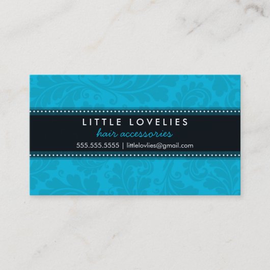 BUSINESS CARD trendy blüh aqua blue black Visitenkarte (Vorderseite)