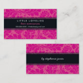 BUSINESS CARD trendy blüh fuschia pink schwarz Visitenkarte (Vorne/Hinten)