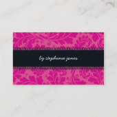 BUSINESS CARD trendy blüh fuschia pink schwarz Visitenkarte (Rückseite)