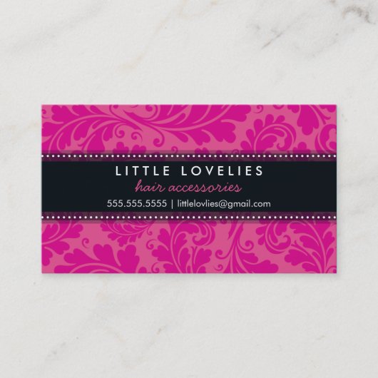 BUSINESS CARD trendy blüh fuschia pink schwarz Visitenkarte (Vorderseite)