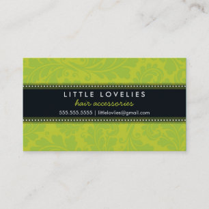 BUSINESS CARD trendy geblüht Limettengrün schwarz Visitenkarte