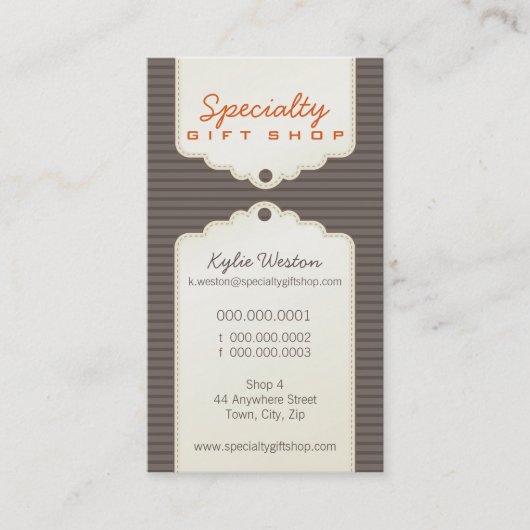 BUSINESS CARD :: trendy gifttag P9 Visitenkarte (Vorderseite)