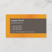 BUSINESS CARD trendy modern sway orange braun Visitenkarte (Rückseite)