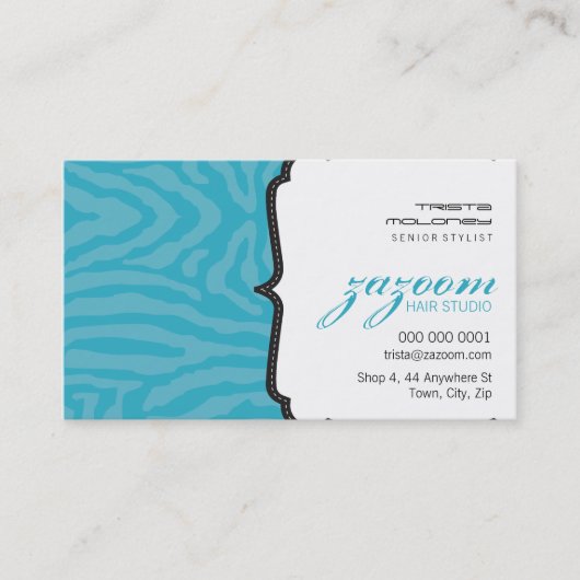BUSINESS CARD trendy zebra streifen Visitenkarte (Vorderseite)