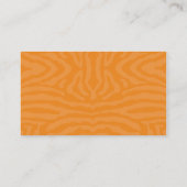 BUSINESS CARD trendy zebra stripe orange Visitenkarte (Rückseite)