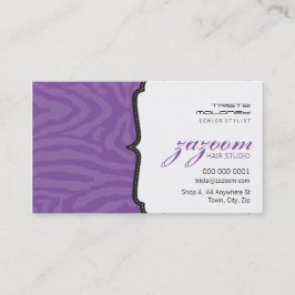 BUSINESS CARD trendy zebra stripe violett lila Visitenkarte