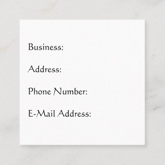 Business Card Unicorn für Kinderbetreuung Quadratische Visitenkarte (Rückseite)