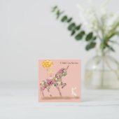 Business Card Unicorn für Kinderbetreuung Quadratische Visitenkarte (Stehend Vorderseite)