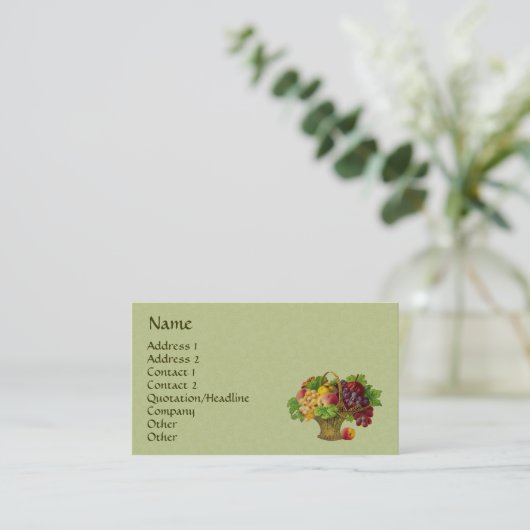 Business Card "Vintag Art Fruit" Visitenkarte (Stehend Vorderseite)
