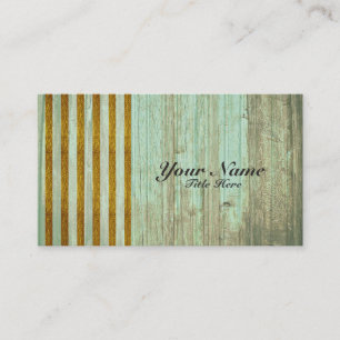 Business Card Vintag Holz und Gold Glitzer Visitenkarte