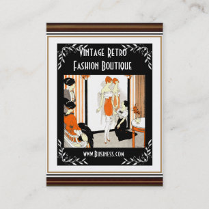 Business Card Vintag Retro Fashion Boutique 5 Visitenkarte