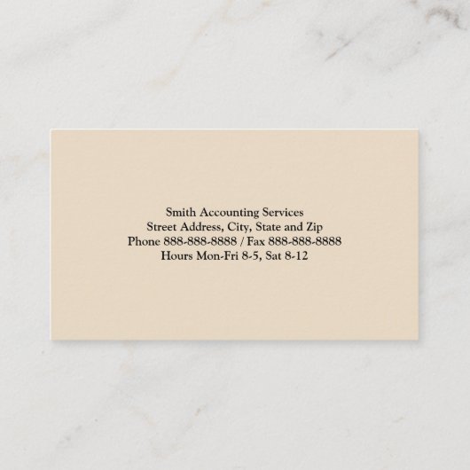 Business Card Visitenkarte (Rückseite)