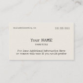 Business Card vom traditionellen Typ Bone Visitenkarte (Vorderseite)