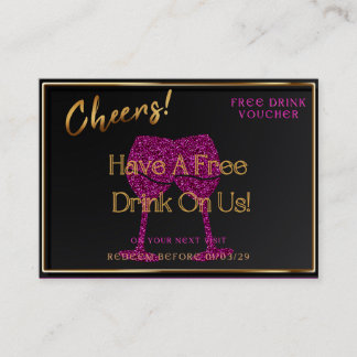 Business Card Voucher Free Drink Gift Certificate  Visitenkarte