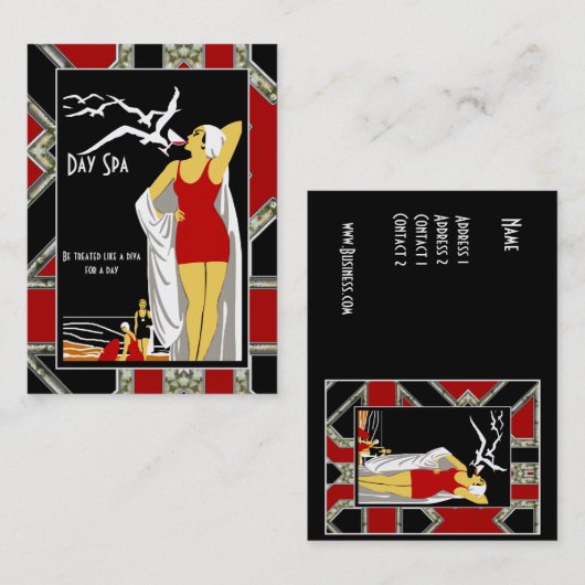 Business Card Wellness-Center Beauty Salon Diva Re Visitenkarte (Vorne/Hinten)