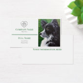 business card with a black and white dog (Schreibtisch)