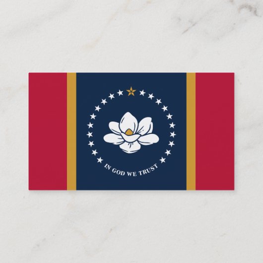 Business Card with Flag of Mississippi State, USA Visitenkarte (Rückseite)