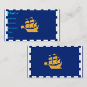 Business Card with Flag of Quebec City, Canada Visitenkarte (Vorne/Hinten)